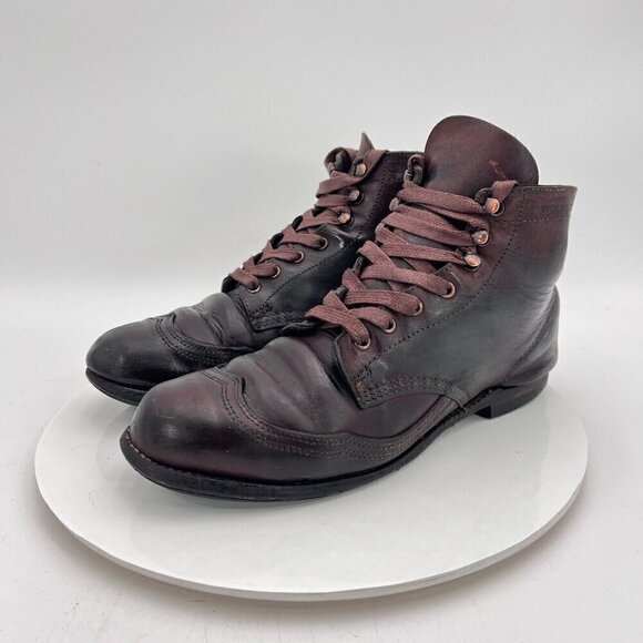 Wolverine 1000 Miles Addison Men Size 8D Brown Leather Wing Tip Lace Up Boot - Picture 1 of 16